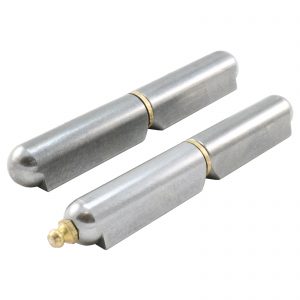 Aluminum Steel, 4 Stainless Steel Heavy Duty Weld-on Bullet Hinge in Weldable Steel and Brass Without or with Grease Zerk in Multiple Sizes 